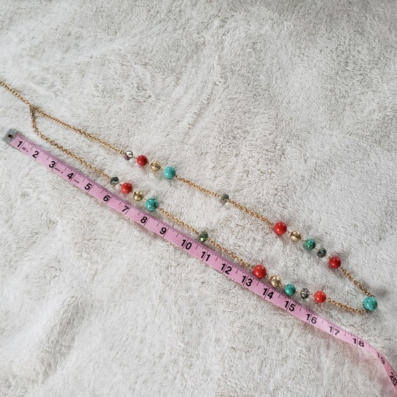 Bright gold beaded long necklace - Picture 5 of 6